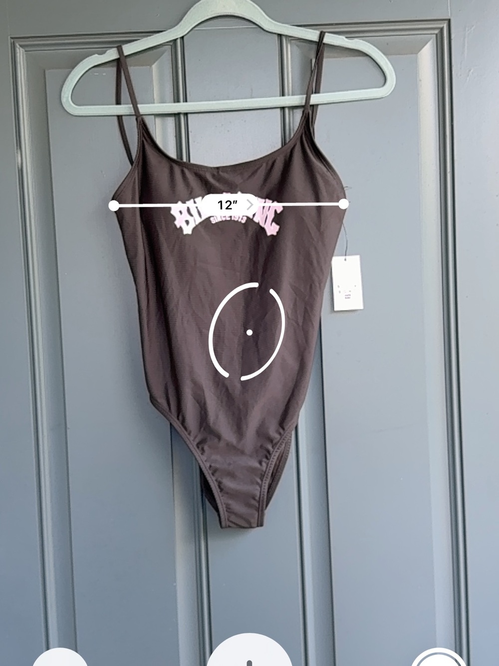 Billabong Dark Grey One-Piece Swimsuit with Pink Logo - Picture 8 of 8
